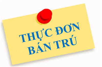 Thực đơn bán trú tuần 31