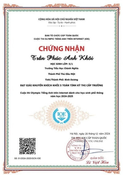Học sinh trường tiểu học Chánh Nghĩa tham gia cuộc thi Tiếng Anh IOE trên Internet cấp trường NH 2024-2025